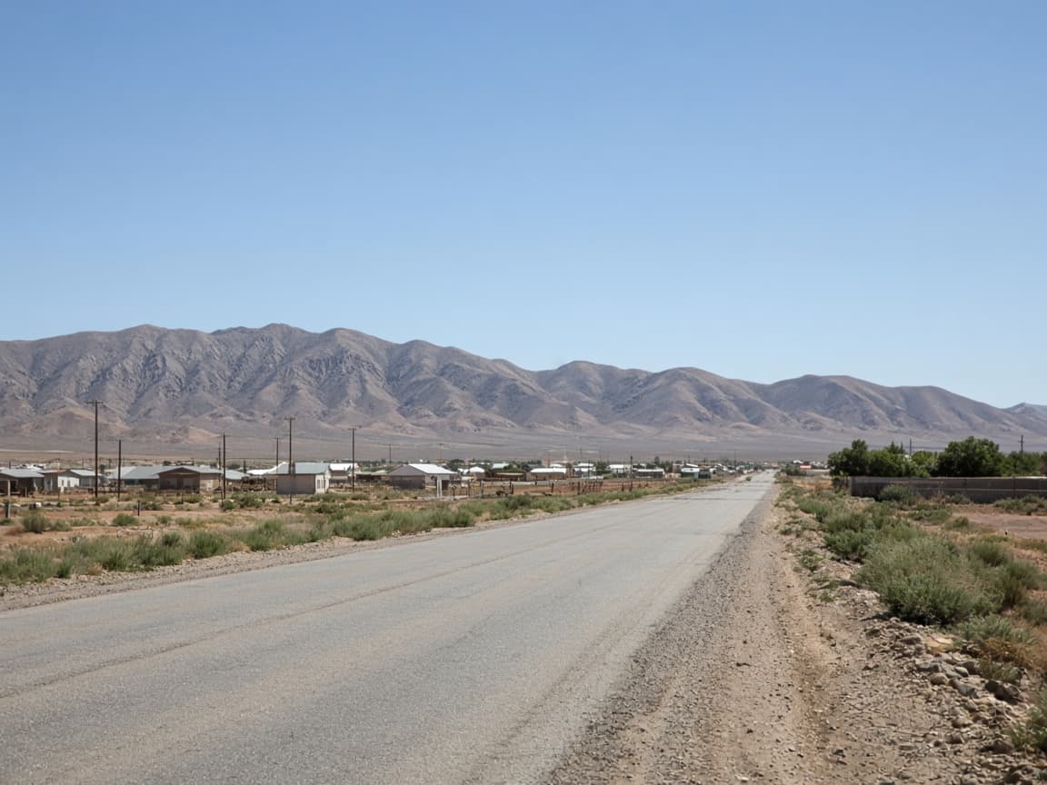 Desert-edge road in Tooele County