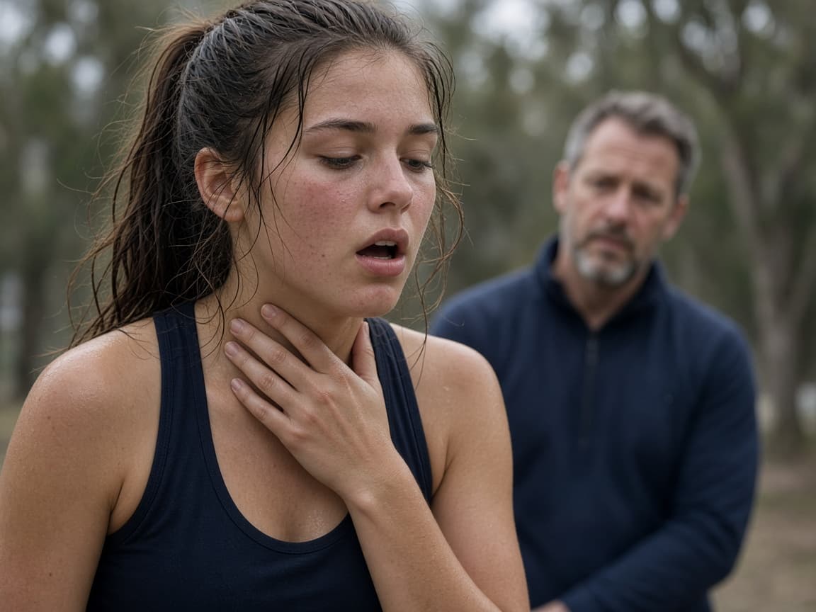 Athlete catching their breath after a sprint